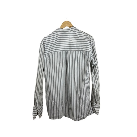 A.L.C. Women’s Wharton Striped Poplin Button Down Shirt White/Graphite Size 8 - Picture 10 of 11